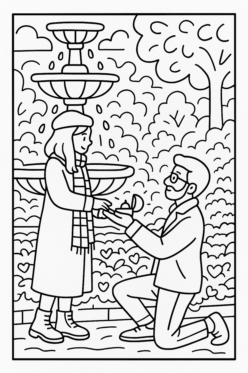 Página para Colorir de Casal